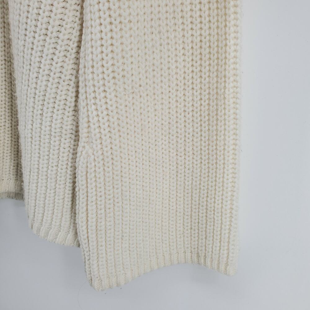 Cremleuix Wool Blend Cream Mock Neck Chunky Knit Sweater with Bell Sleeves| S - Picture 11 of 11
